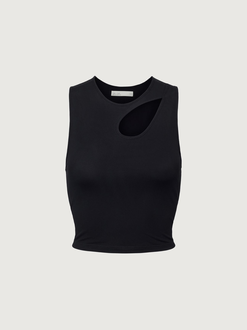 CROPPED TANK WITH CUTOUT | Black